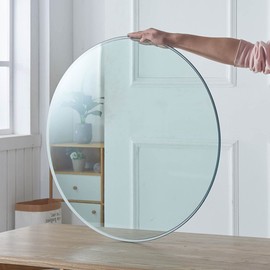 Btikita Btikita 24" Tempered Glass Table Top Round Transparent Table Surface 1/4" Thick Flat Polished Edge Multipurpose for Home Office Glass Countertop (24 inch)