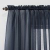 No. 918 Navy Blue Sheer Voile Curtain 59 W x