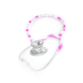 MDF Pinkadelic MD One Epoch Lightweight Titanium Stethoscope, Adult, Pinkadelic Tube, Silver Chestpieces-Headset, MDF777TPC