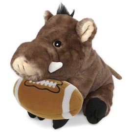 DolliBu Wild Boar Stuffed Animal with Football Plush - Soft Huggable Boar, Playtime Plush Toy, Cute Wildlife Gift, Plush Doll Animal Toy for Kids and Adults with Name Personalization - 9.5 Inches