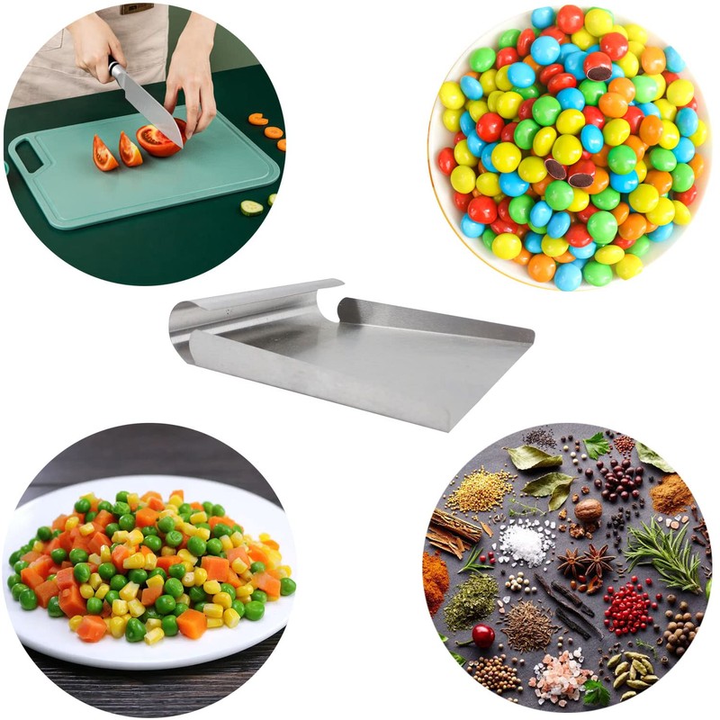 Proshopping Stainless Steel Scooper for Food, Large One-Piece Cast Square