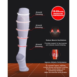 KICAS 2 Pairs Geometry Compression Socks for Women & Men(20-30mmHg), Performance Tall Socks, Best for Hockey, Running, Flight, Travel, Compression Arch Support (15-25mmHg-(Grey), S)