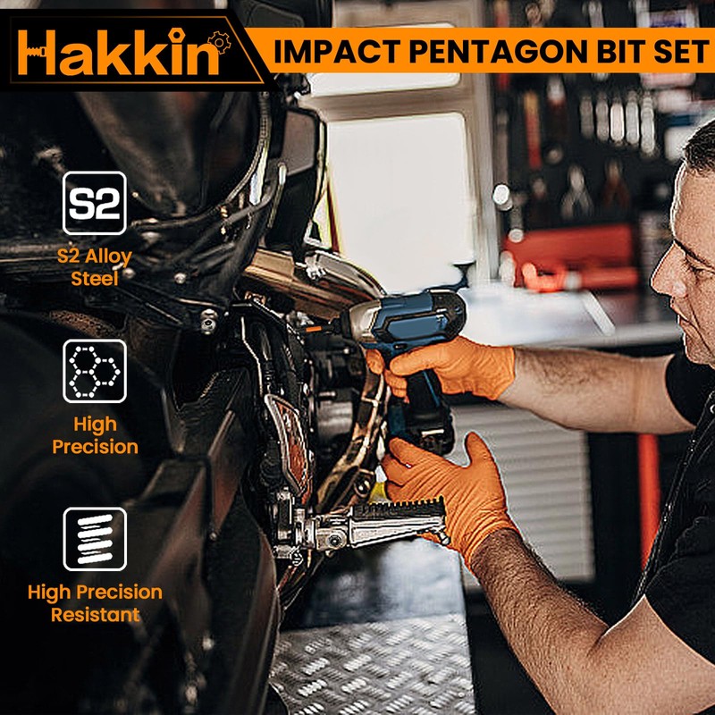 Hakkin 21Pcs Pentagon Screwdriver Bits Set S2 Steel Security Tamper