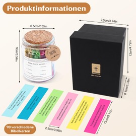 Niuny Glass with Bible Verses Bible Verses Jar Bible Verses Bible Verses in Glass Bible Glass German Christian Gifts for Women and Men Christian Easter Gifts Religious Gifts