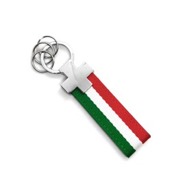 PT Decals 1 x Woven Belt Strap Car Key Ring Key Ring Italy Flag IT Italian Colour 4.72 x 0.98 Inches