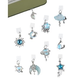 10PCS Charms for Kindle, Dust Plug Charm Compatible with Type C Charging Port Stylish Phones Charms Gift for E-Reader Lover Men Women Teachers Students