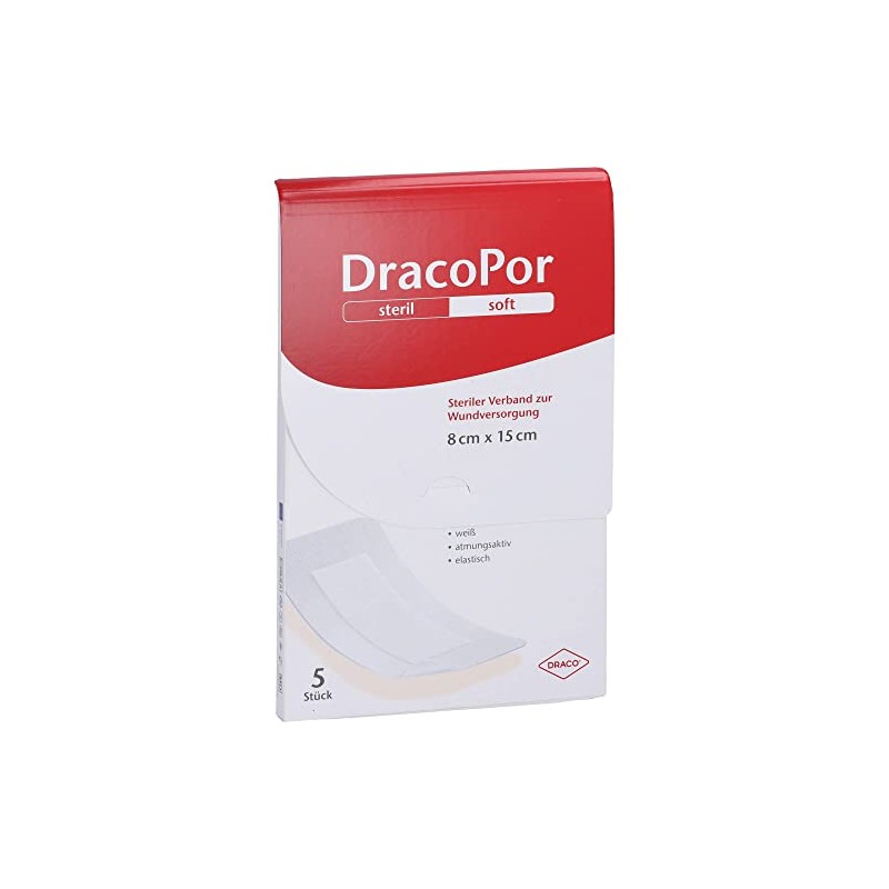 Dracopor Wound Dressing 8 x 15 cm Sterile Pack of