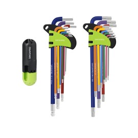 SAKSIAPRO Allen Key Set Extra Long and Ball End, 19-Piece Allen Wrench Set with T Handle, Metric(1.5mm-10mm) and Torx Star(T10-T50) Hex Key Set for Bicycle and Home Repair