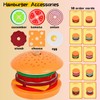 Montessori Toys for 3+ Year Old, Wooden Hamburger Stacking Food