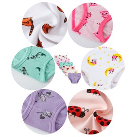Cadidi Dinos 100% Cotton Soft Cotton Panties Big Girls' Undies Assorted Underwear (Pack of 6) Size 8