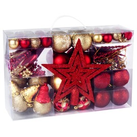 100 Christmas Tree Baubles, Plastic