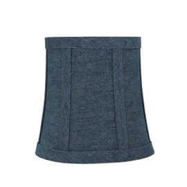 Aspen Creative 30361-2A Small Bell Shape Chandelier Clip-On Lamp Shade Set (2 Pack), Transitional Design in Washing Blue, 5" Bottom Width (4" x 5" x 5")