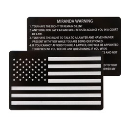 Alunmair 3 PCS Black Metal Miranda Warning Card for U.S. Law Enforcement Officers