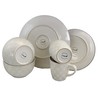 Elama White Lily 16 Piece Luxurious Stoneware Dinnerware with Complete