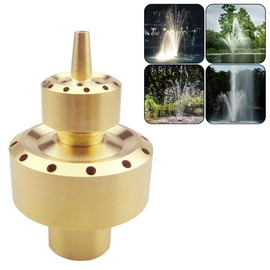 Hooshing Brass Fountain Nozzle 1.5" DN40 Column Water Spray Nozzles Sprinkle Spary Heads Spring Outdoor Garden Pond Park