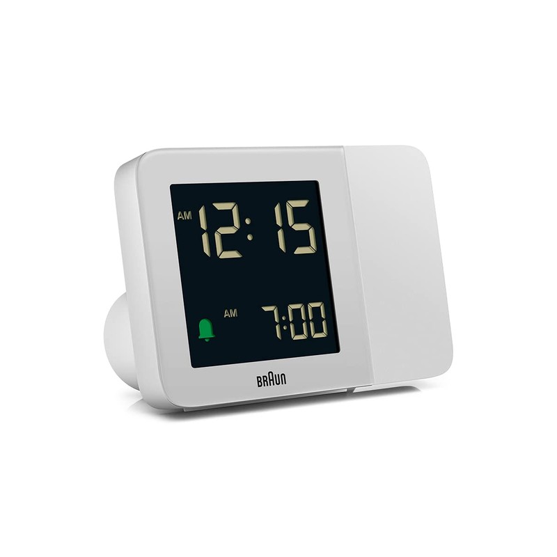 BRAUN/Brown Digital Table Clock, Projection Alarm Clock, BC15W, White, Digital