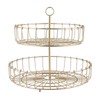 2 Tier Fruit Basket Iron Round Golden Nordic Household Snack