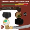 TEENGSE 2Pack RV Stainless Propane Hose with Gauge, 12inch Braided