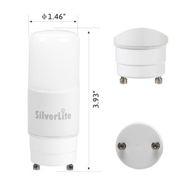 Silverlite 5w(13w CFL Equivalent) LED Stick PL Bulb GU24 Base, 550LM, Cool White(5000k), 120-277 Voltage, UL Listed, 2 Pack