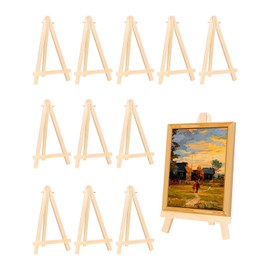 Painting Easel, 12 Pack Wooden Table Top Easels Wooden Easel for Painting, Portable Canvas Photo Picture Sign Holder (Orignal, 3.5 "L x 6.3 "H)