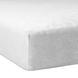 TRAUMSCHLAF Soft, Elastic Fleece Flannelette Box Spring Mattress Fitted Sheet with Elasticated Edge, Sizes 120 x 200 cm - 130 x 200 cm, White