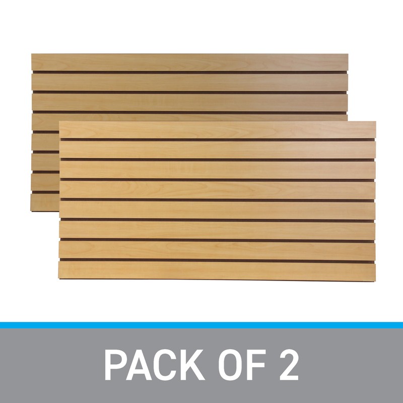 SSWBasics 4 ft x 2 ft Horizontal Maple Slatwall Easy