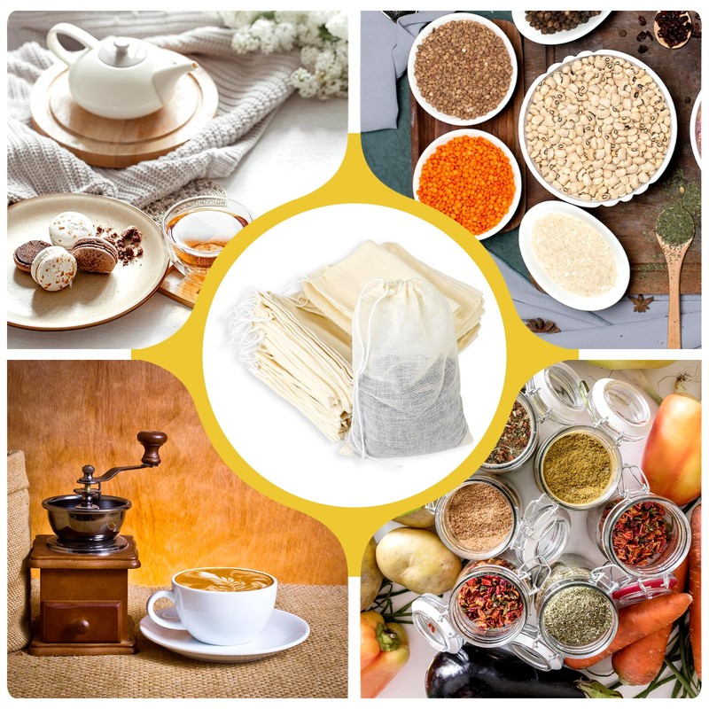 30PCS Spice Bags for Cooking Muslin Bags Reusable Empty Tea