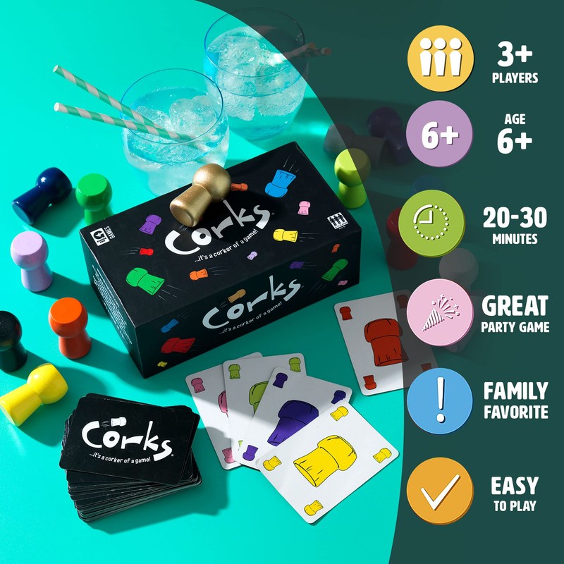 Ginger Fox Corks Family Card Game - Party Game Of