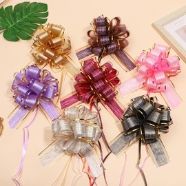 24 Pcs Christmas Large Gift Bows, BetterJonny -7inch Wide Multicolor Ribbon Bow Gift Wrap Bows Wrapping Accessory Present Wrapping Bows for Gift Wrapping Decoration