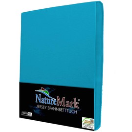 Green Mark Jersey Fitted Sheet Turquoise 140 x 200 cm - 160 x 200 cm
