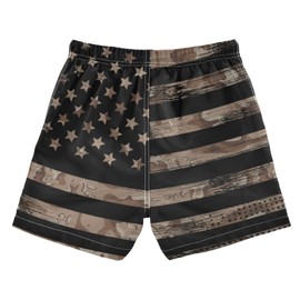 senya Traje de baño para niños, bandera de Estados Unidos con camuflaje del desierto, pantalones cortos de natación para niños pequeños, Bandera estadounidense, 10-12 Años