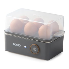 DOMO DO9283EK Egg Boiler for 6 Eggs 'Wood You' - 400 W, Matt Grey