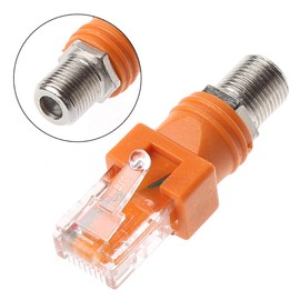 Ocobudbxw F Female to RJ45 Male Coaxial Barrel Coupler Adapter RJ45 to RF Male Converter