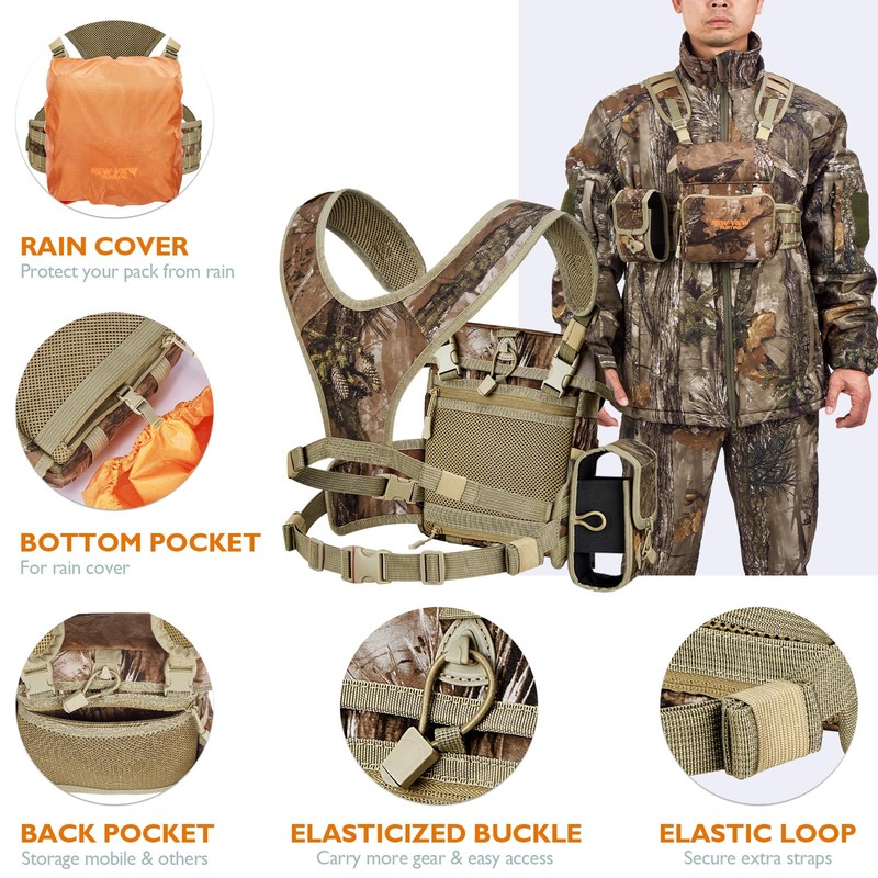 NewView Binocular Harness Chest Pack with Removable Rangefinder Pocket, Adjustable
