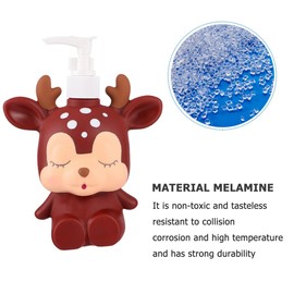 Hemoton 300 ml Bottles Soap Dispenser Cute Reindeer Pump Vacuum Bottles Reusable for Children Liquid Soap Shampoo Lotions Hands Dispenser Bathroom Kitchen