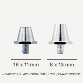 RATSTONE Replacement Studs, Screw Studs, 24 Screw Caps Made of High-Strength Aluminium, Replacement Screw Caps with Screw Cap Wrench, Football Screw Caps, Replacement Screw Caps for Football Boots