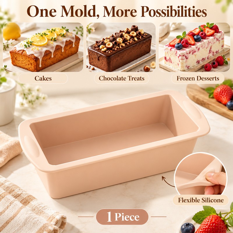 Silicone Baking Molds NonStick Rectangle Cake Pans Mini Loaf Pan