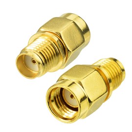 Superbat SMA Adapter RP-SMA Male to SMA Female Coaxial Adapter Connector SMA Adapter Kit 2Pcs for Wi-Fi Antenna Router FPV Drone Goggles Coax Cable