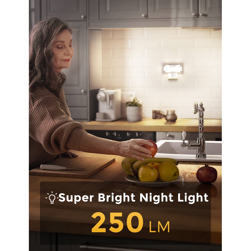 L LOHAS LED Bright Night Lights Plug into Wall, 0-250LM