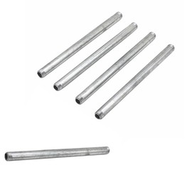 LONG TAO 1/2" x 12" Galvanized Steel Nipple Pipe Fitting Pre Cut Connectors Threaded Pipes Nipples Fittings Build Vintage DIY Furniture Cast Pipe Fitting Length Nipple Cast Pipe (5-Pack)