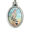 Ring-Tailed Cat Metal Bookmark Page Marker with Oval Charm