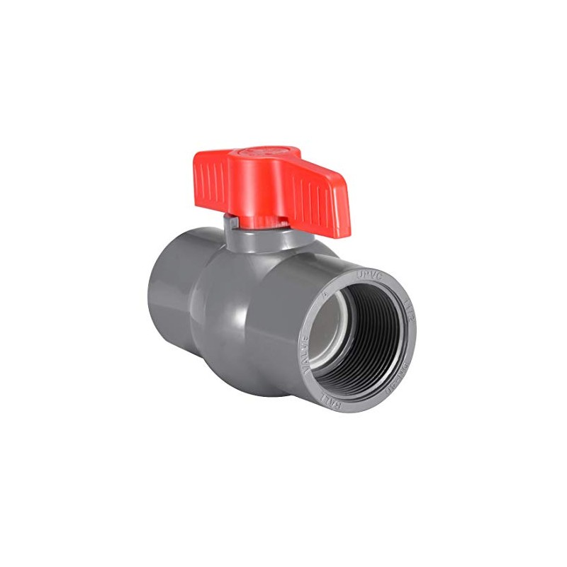 sourcing map PVC Ball Valve Supply Pipe Knob Threaded Ends