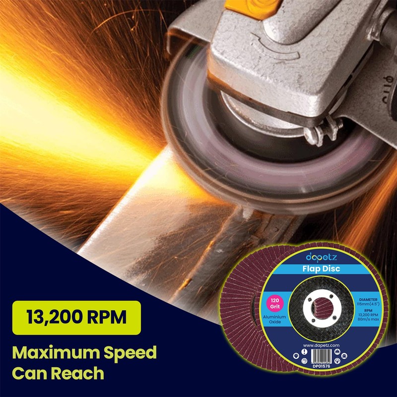 Dapetz ® Flap Discs 115mm 120 Grit Grinding Discs 4.5"