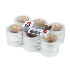 ROWNAK Clear Packaging Tape (12rolls) – 3.2mil Thick, 2.0 inches Wide,60 Yards Roll, Total 720 Yards Strong Adhesive, Silent, Reliable, Cold-Resistant – for Home, Office, Logistics Services and More