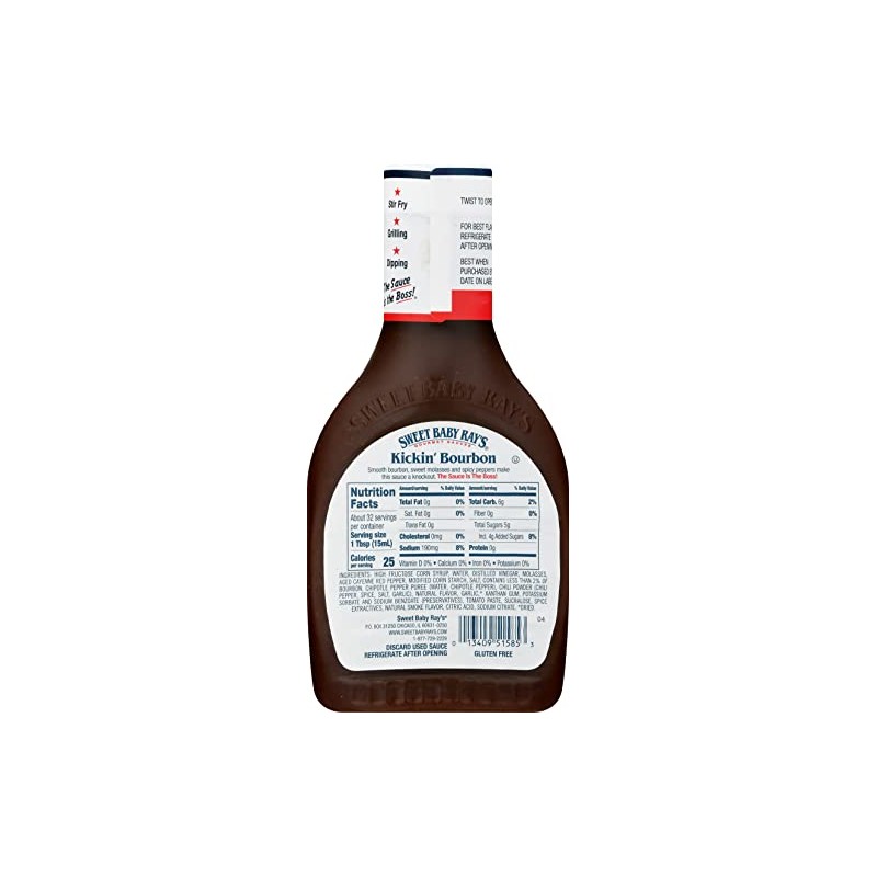 Sweet Baby Ray's Sauce and Marinade, Kickin' Bourbon , 16