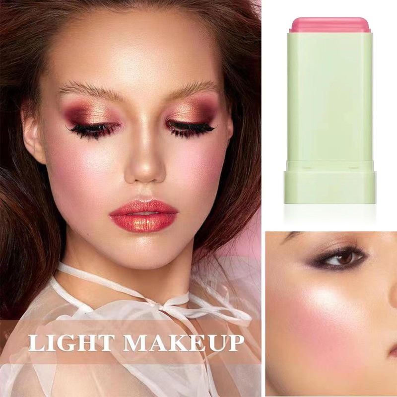 Cream Blush Stick with Brush,Waterproof Multi Cream Blush Stick Makeup,Lightweight,Long-lasting,Easy