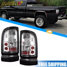 mayello Pair For 94-01 Dodge Ram 1500 1994-2002 2500 3500 Pickup Clear Tail Lights Lamps