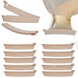10Pcs Ostomy Bag Clip Colostomy Ostomy Supplies Drainable Pouch Clamp Tail,Reusable for Colostomy Bags, Universal Curved Closure Surefit Leak- Proof Colostomy Sealing Bars