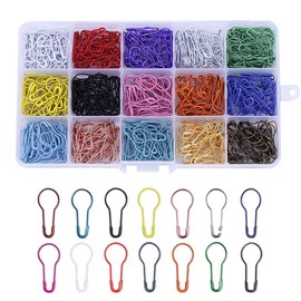 YUHENGCT 750 Pcs Safety Bulb Pins, Crochet Stitch Markers for Crocheting，Metal Calabash Safety Pins Pear Shaped Pins for Knitting Stitch Markers, Sewing Clothing DIY Craft Making(15 Colors)