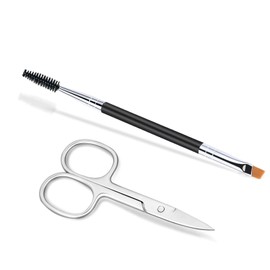 Eyelash Scissors Eyebrow Scissors Lash Scissor Brow Brushes for Eyebrows Eyebrow Brush by Eyelash Stainless Steel Scissor Spoolie Grooming Kit for Women Extensions Shaping Curved Craft